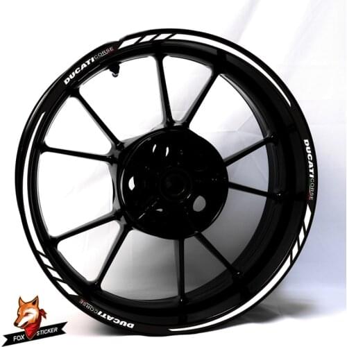Reflective Stickers Apply To The Stickers of Ducati Motorcycle 17 Inch Wheel Hub Waterproof Rim Edge Stickers