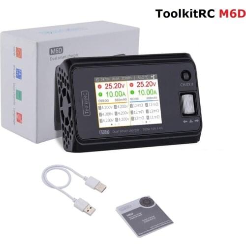 ToolkitRC M6D 500W 15A DC Dual Channel MINI Smart FPV Charger Discharger For 1-6S Lipo Battery With Charging Board connector