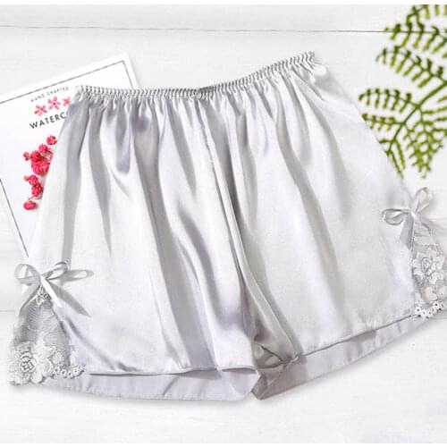 Pajama Nightwear Shorts 2021 Satin Kitten Silky Elastic Waist Women Home Sleep Tracksuit Bottom Short Pants