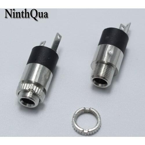 1piece PJ-392 Nickel-plated 3.5mm Stereo Female Sockect with Screw 3.5 Audio Headphone Jack 3P Vertical Double Channel Connector