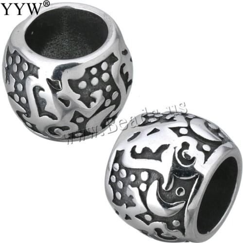 10pcs Stainless Steel Beads Personality Drum Gold Color Plated 14x11.50x14mm DIY Bracelets For Woman Jewelry Making Accessories