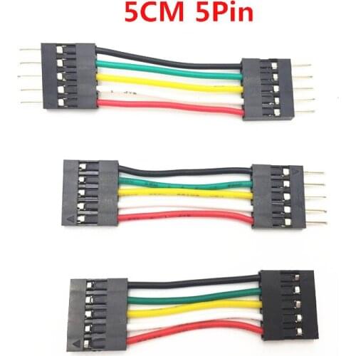 20pcs/lot 5cm 5pin 2.54mm Jumper Wires Cables M-M M-F Female to Female Breadboard copper wire for DIY Electronic Starter Kits