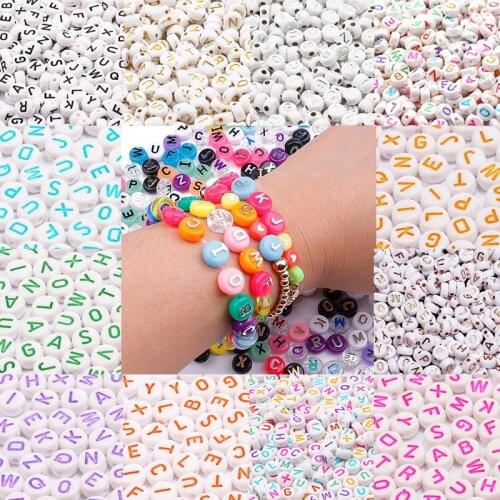 4x7mm Acrylic Round Letter Beads Multicolor Alphabet Loose Spacer For Jewelry Making DIY Handmade Childrens Bracelet Supplier