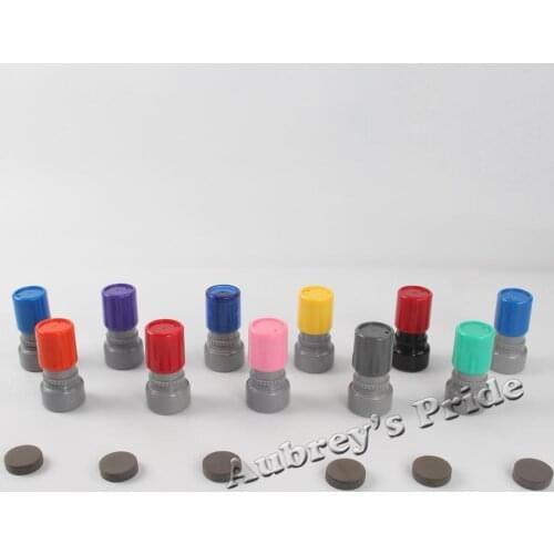 5Pcs Round HA 12mm Mix Color Holder plus Rubber Pad for Photosensitive Portrait Flash Stamp Machine