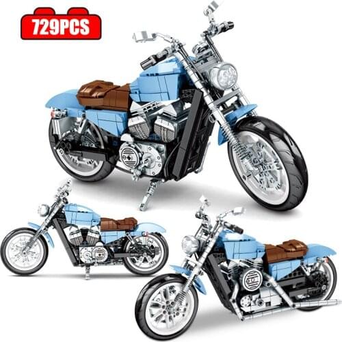 729pcs City Creator Classic Mechanic Motorcycle Model Building Blocks Technical Super Vehicle MOC Bricks Toys For Children Gifts