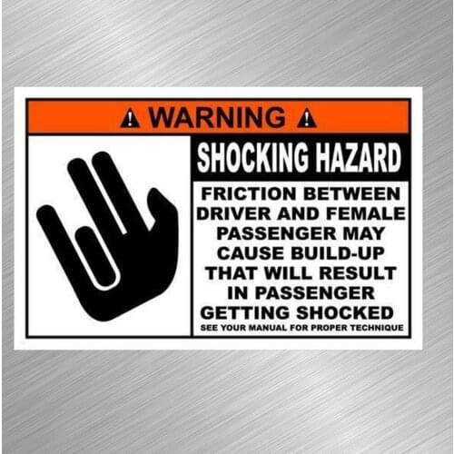 Shock Hazard Warning Vinyl Decal Sticker Funny JDM Shocker Car Truck KDM 2 KK Vinyl Cover Scratches Waterproof PVC