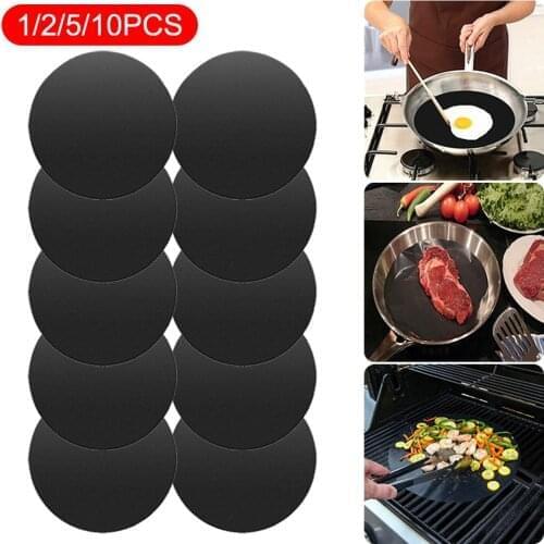 Non-stick BBQ Grill Mat 25 cm Round Baking Mat BBQ Tools Cooking Grilling Sheet Heat Resistance Easily Cleaned Kitchen Tools