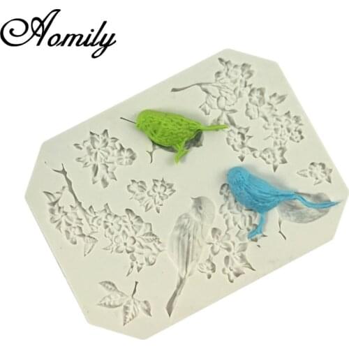 Aomily Magpie Branches Shaped 3D Silicon Chocolate Jelly Candy Cake Bakeware Mold DIY Pastry Bar Ice Block Soap Mould BakingTool