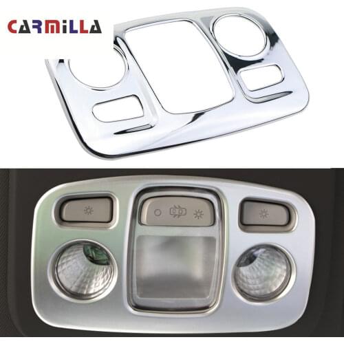 Carmilla ABS Chrome Car Reading Lamp Lights Cover Sequin Stickers for Peugeot 2008 2014 - 2019 Modified Accessories
