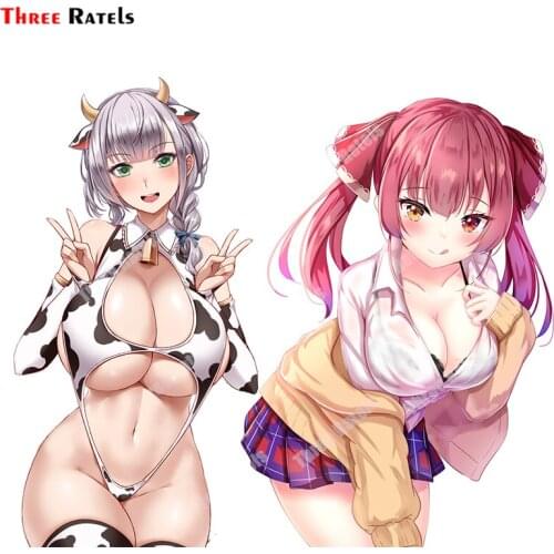 Three Ratels B50 Houshou Marine Uruha Rushia And Shirogane Noel Hhololive Car Stickers And Decals For Peugeot 207 Vinyl Material