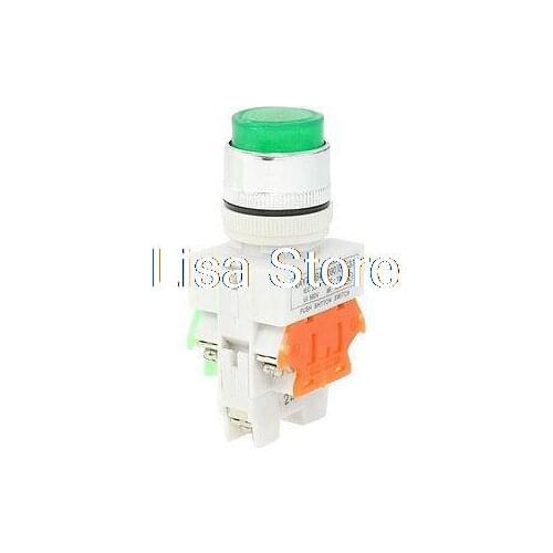 NO NC Green LED Light Momentary Push Button Switch 22mm AC 660V 10A
