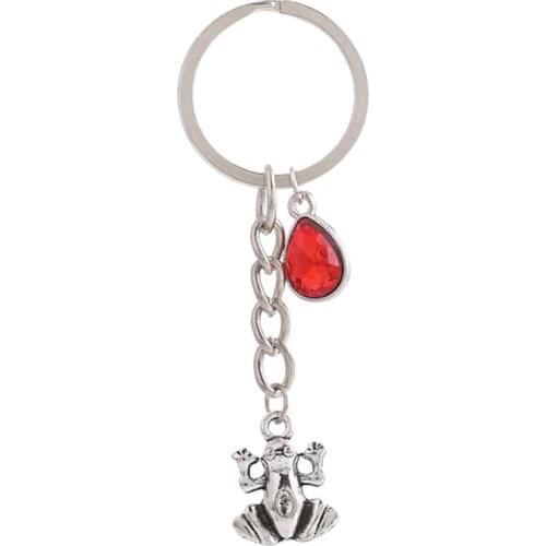 1PCS Women/Mens Fashion frog Charm 25mm Keychain Key Rings Alloy Charms Gifts 20 Colors You Choose