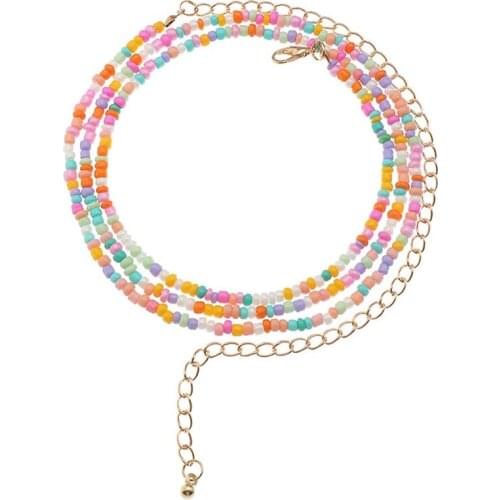 1pc Bohemian Style Waist Chain Jewelry Bead Bohemian Belly Chain Belt Waist Chain Jewelry Accessories For Hawaii Beach Party