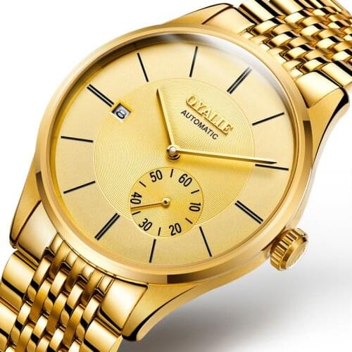 Fashion Men Watch Stainless Steel Automatic Mechanical Wrist Watch Luxury Gold Watch For 100M Waterproof Top Brand Automatic Wa