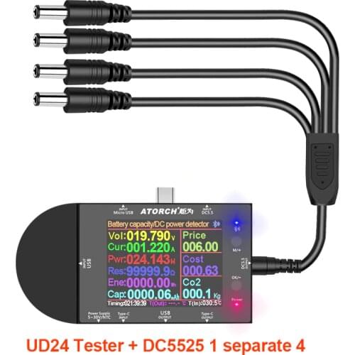 DC5.5 DC5525 Color digital voltmeter ammeter power bank voltage detector volt Amper battery router electric meter
