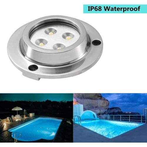 QACA 12V Marine Underwater Lights for Swimming Pools Boats Stainless Steel Waterproof Underwater Led Spot Light Aquarium G107A