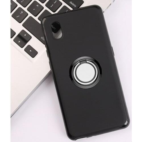 For Alcatel 1B (2020) 5.5" Back Ring Holder Bracket Phone Case Cover Phone TPU Soft Silicone Cases ON Alcatel 1A 1B 2020