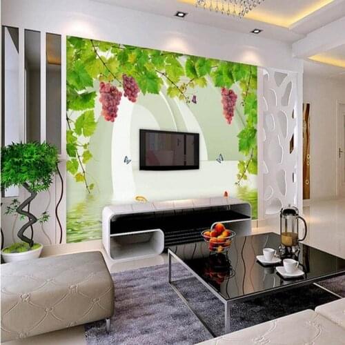Photo wallpaper custom wall painting wallpaper living room sofa bedroom background 3D grape vine wallpaper mural