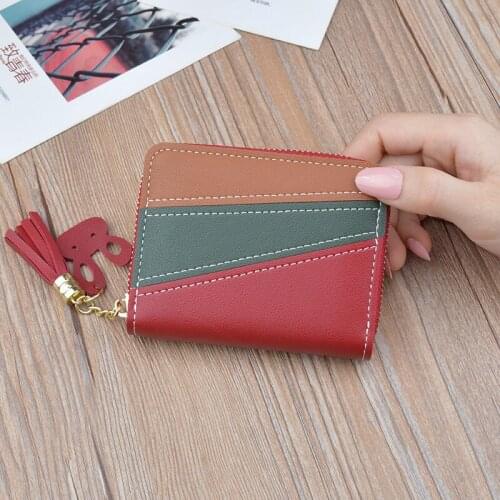 Geometric Women Cute Pink Wallets Pocket Purse Card Holder Patchwork Wallet Lady Female Fashion Short Coin Burse Money Bag