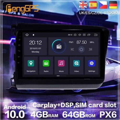 Android 10.0 Radio Stereo For Honda Civic 9 FK FD 2011-2015 GPS Navigation Car DVD Player Multimedia Auto Radio Player HeadUnit