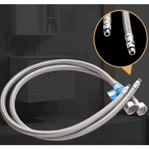 60CM 80CM Metal Hose Cold and Hot Water Faucet Inlet Pipe Explosion-Proof Stainless Steel Braided Pointed Hose