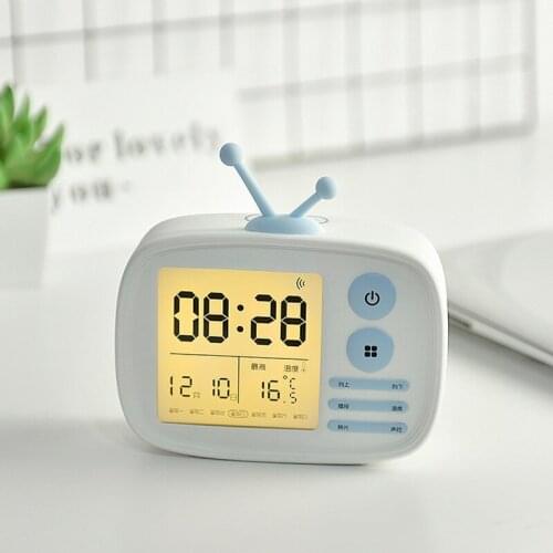 Cute Luminous Calendar Alarm Clock Creative Electronic Digital Silent Alarm Clock Student Multi Function Alarm Clock Mini MM60NZ