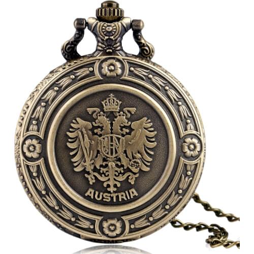 Cool The Double Eagle Fahion Jewelry Necklace Vintage Quartz Pocket Watch Austria National Emblem Women Men Pendant Gifts Item