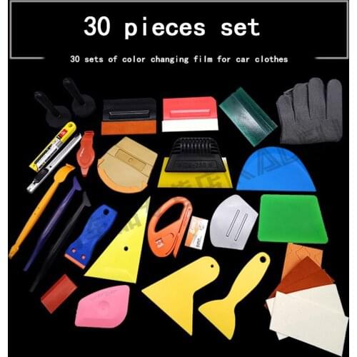 30pcs Window Tint Tools Kit Car Vinyl Wrap Tool Tint Film Install Application Solution Edge Trimming Squeegee Card Corner KDL-17