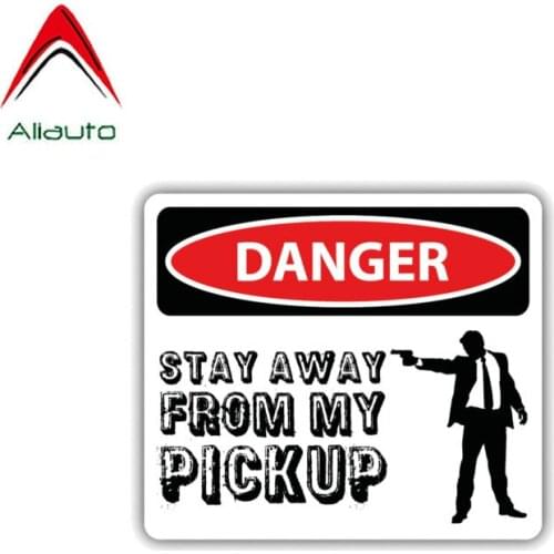 Aliauto Creative Car Sticker Danger Stay Away From My Pickup Accessories PVC Decal for Nissan Qashqai Golf 5 Kia Ceed,13cm*11cm