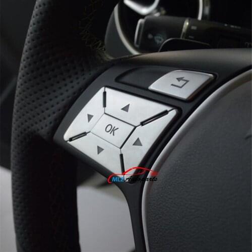 Steering Wheel Panel Knob Button Switch Trim Cover Sticker 12P For Mercedes Benz SLK Class R172 2011 2012 2013 2014 2015