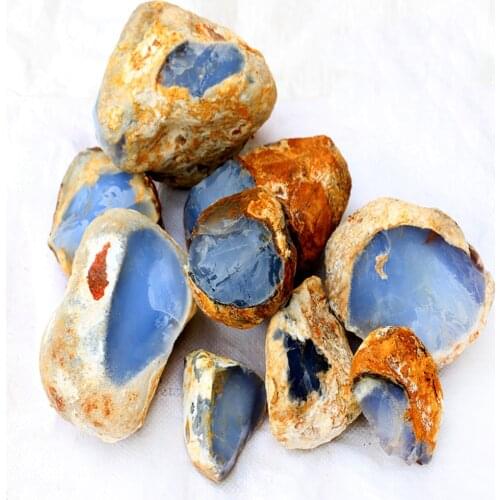 Natural Rough Blue Chalcedony Bulk Raw Blue Agate Chunk Quartz Crystal Stone Ore Energy Crystal Mineral Specimen Home Decoration