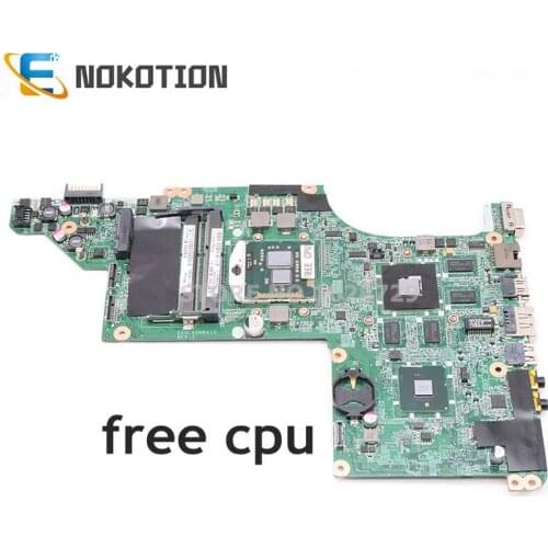 NOKOTION Laptop Motherboard For HP pavilion DV7 DV7T DV7-4000 HM55 DDR3 DA0LX6MB6F2 615308-001 HD5650M 17.3" Free CPU Main board