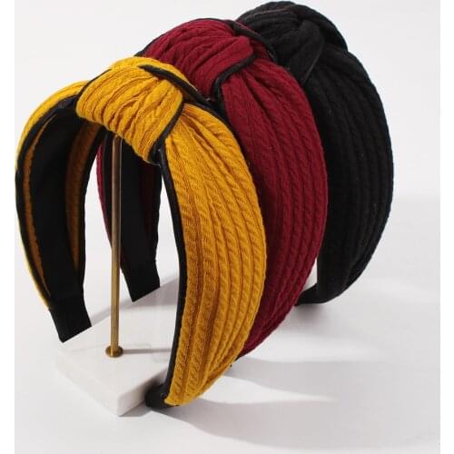Solid Color Knotted Headband Soft Velvet Hairband For Women Fashion Wide Middle Cross Hair Hoop Winter Hair Jewelry Best Gifts