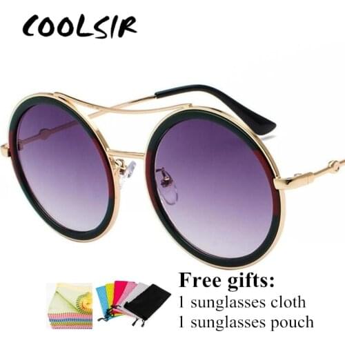 2019 Luxury Brand Round Sunglasses Women Vintage Ladies Big Shades Sun Glasses Female Male Fashion Red Green Oculos