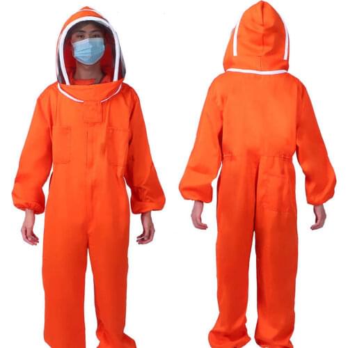 Orange Beekeeper One-Piece Bee Suit Beekeeping Protective Clothes Beekeeping Equipment Beekeepers Supplies