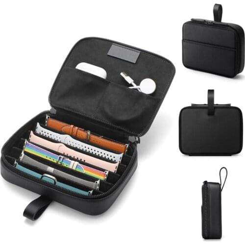 Urvoi watch strap portfolio for apple genuine leather watch strap storage box bag displays durable fabric collection