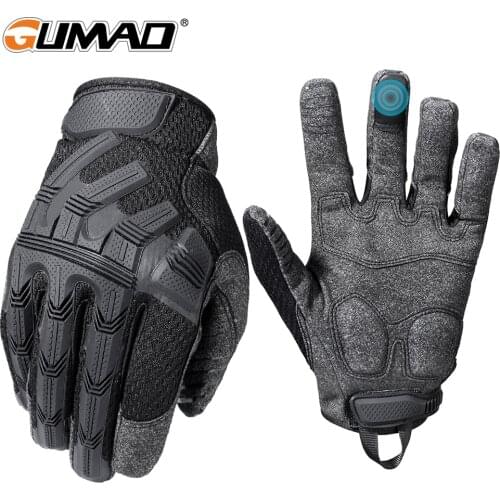 GUMAO Cycling Gloves Full Finger Touch Screen Tactical Glove Army Military Airsoft Outdoor Sport Bicycle Rubber Protective Gear