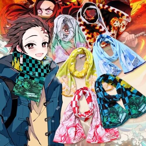 Anime Demon Slayer: Kimetsu no Yaiba Scarf kamado tanjiro nezuko solf warm scarf neckerchief toy gift