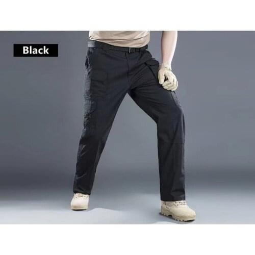 Black IX9 Tactical Outdoor Cargo Pants Work Casual Wearing Camping Hiking Fishing Swat Police Navy Marine Cycling Trouser