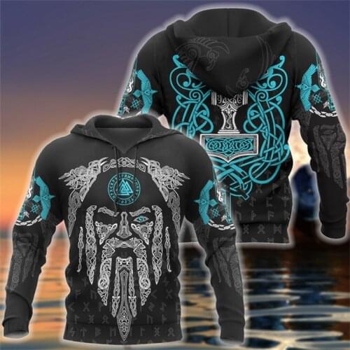 3D All Over Printed Raven And Odin Men hoodies Viking Tattoo Harajuku Fashion Hooded Sweatshirt Unisex hoodie sudadera hombre