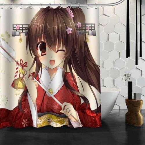Custom Kantai Anime Girl Shower Curtain 12 Hooks For The Bathroom High Quality Polyester Fabric Bath Curtain 3D Printing