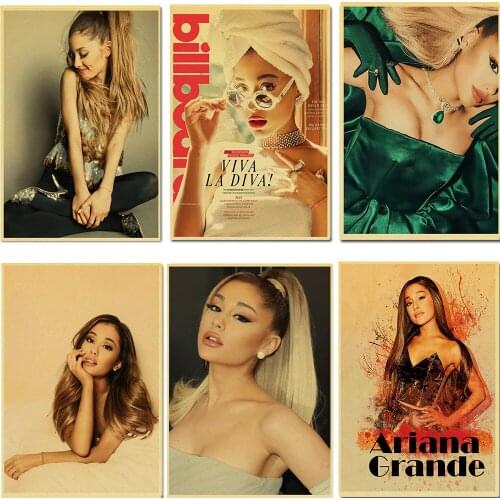 Famous American singer and actress Ariana Grande Retro Posters Kraft Paper Prints Home/ Room/Bar Decor Wall Stickers