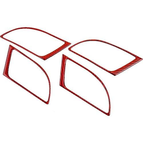 1 Set Car Door Handle Trim Cover Frame Red Carbon Fiber Fit For Honda CR-V CRV 2007 2008 2009 2010 2011