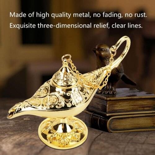 1 XAladdin Lamp 4.7*1.6*3.1in Retro Legend Color Aladdin Genie Light Wishing Lamp Pot Collectable High Quality