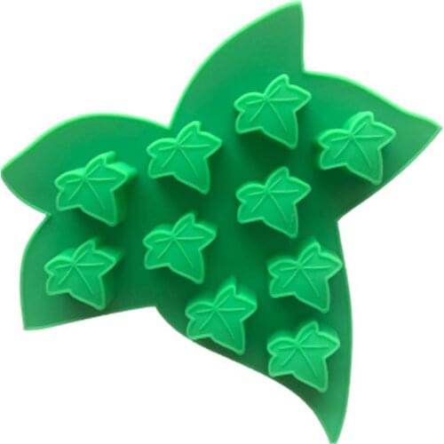 10 Holes Leaves Baking Mold Cake Chocolate Candy Soap Silicone Mould H952