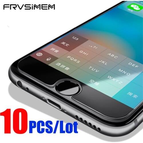 10 Pcs / Lot 9H 2.5D Tempered Glass for iPhone 12 Mini 11 pro X XS MAX XR 5 5s SE 6 6s 7 8 Plus 4s 10 PC Screen Protector Film