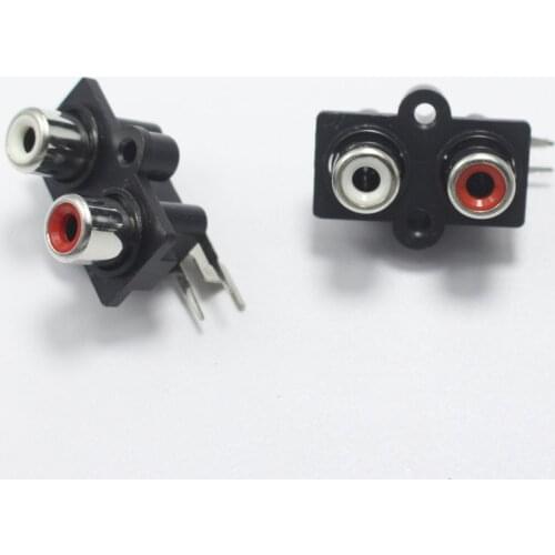 2pcs RCA 2 Pin Red + White Female Audio Video Plug jack AV Socket Input and Output Connector
