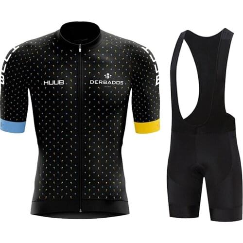 2021 HUUB Black Cycling Jersey 19D Bib Set MTB Uniform Bike Clothing Quick Dry Bicycle Wear Clothes Mens Short Maillot Culotte