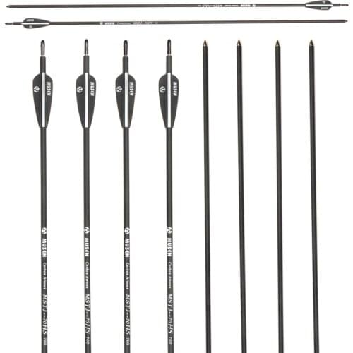 30 Inches Mixed Carbon Arrow Spine 700 Diameter 7mm Adjust Nock for Compound/Recurve Bow Outdoor Practics Hunting Shooting