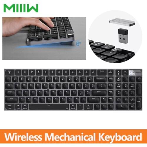 MIIIW Wireless Mechanical Keyboard PRO 102 Keys Backlight Dual-mode Bluetooth USB Receiver Portable Type-c Rechargeabe Keyboard
